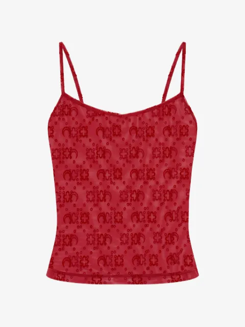 Marine Serre moonogram mesh straps top
