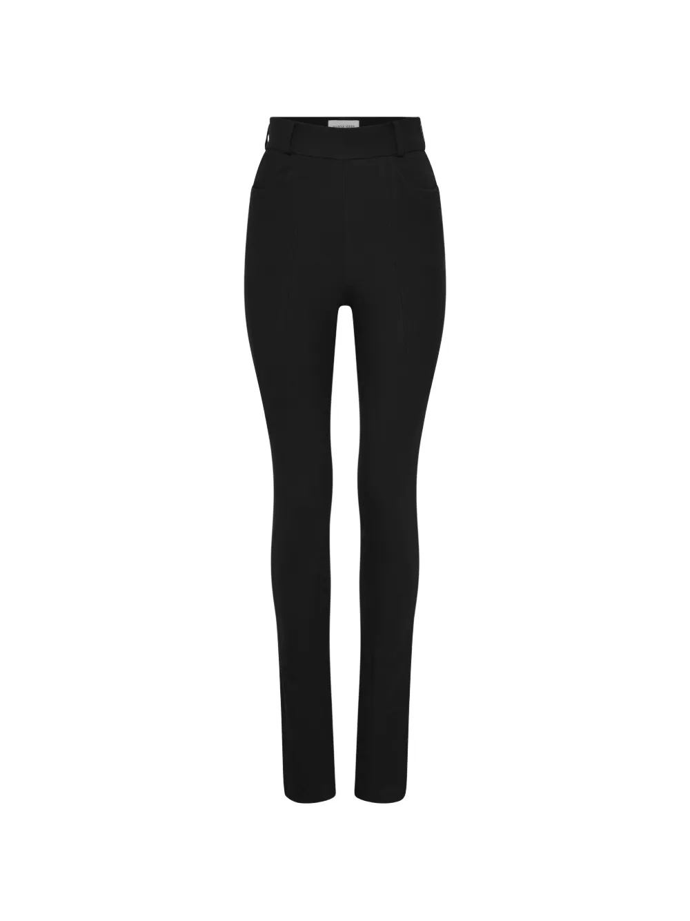 Marine Serre tailored slim-flim pant with sculptural seam lines - Nero