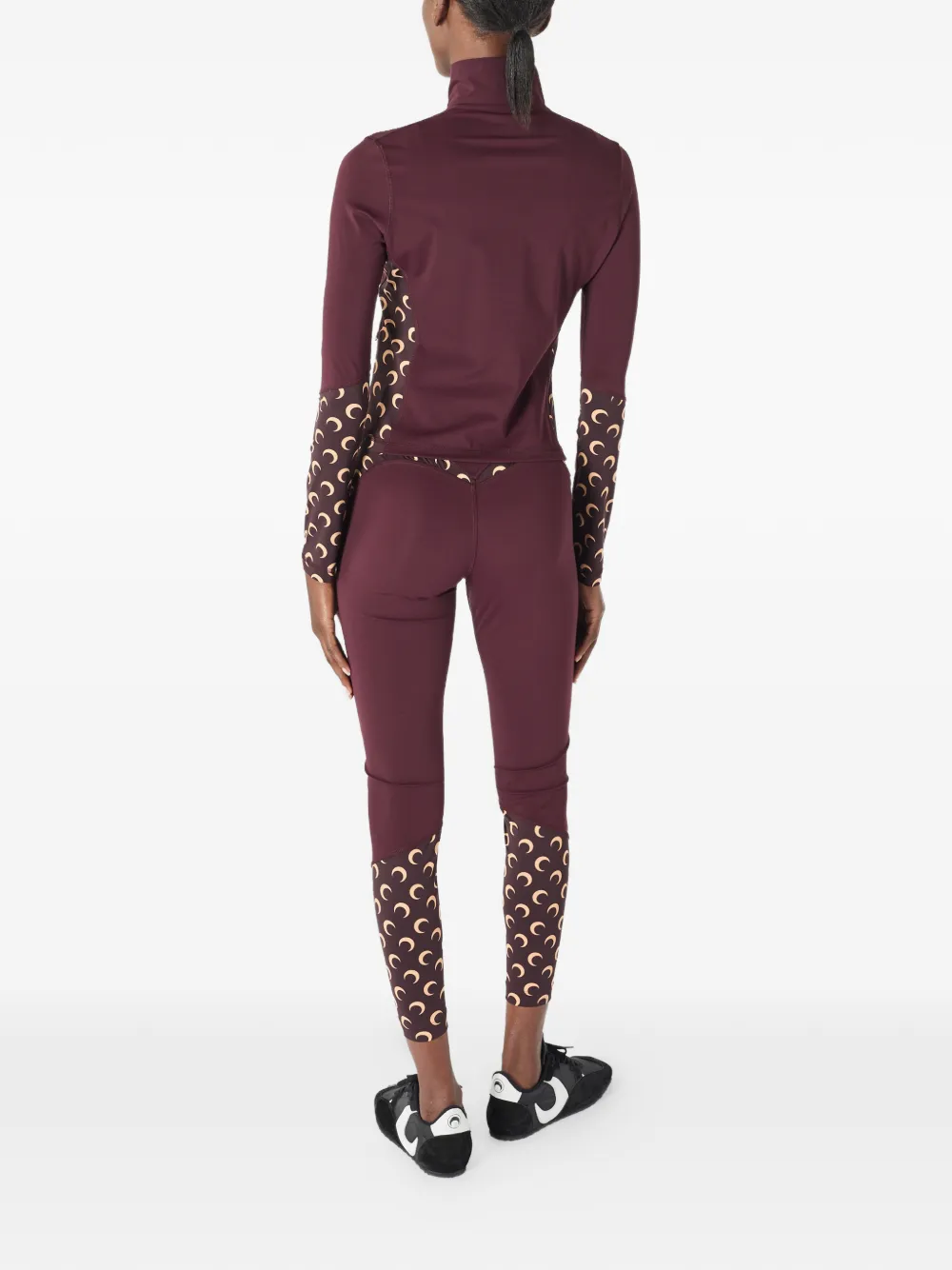 Marine Serre Legging met maanprint en vlakken Rood