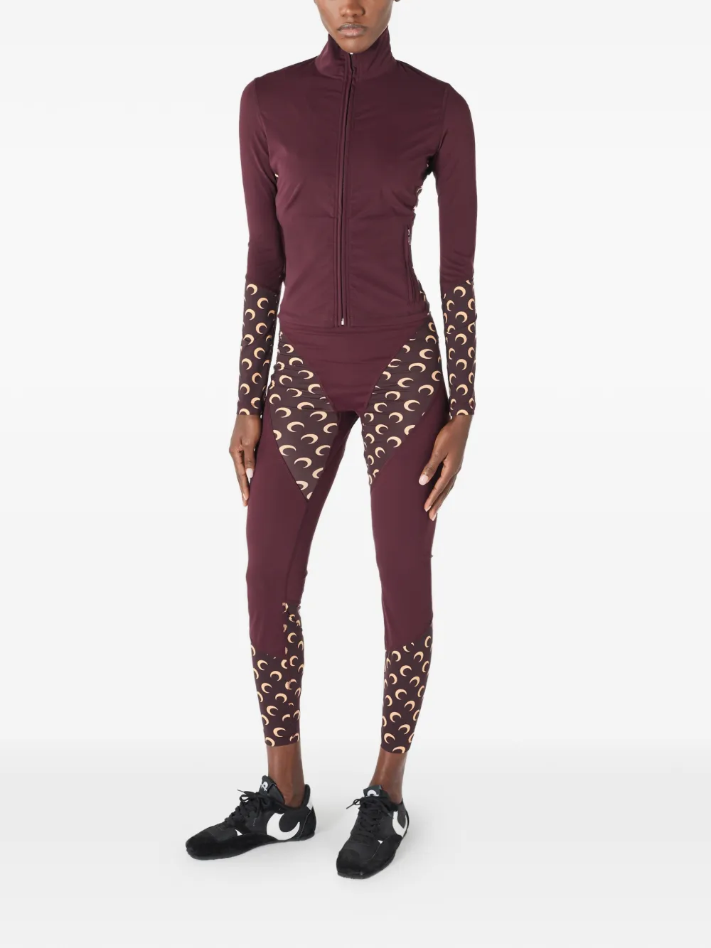 Marine Serre Legging met maanprint en vlakken Rood