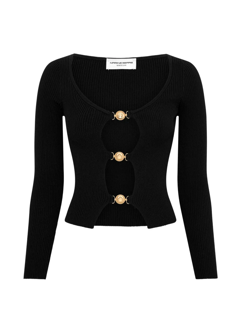 Marine Serre cut-out cardigan - Schwarz