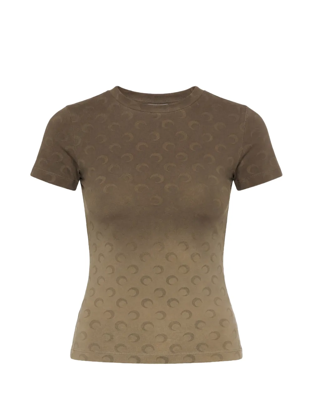 Marine Serre Moon-print Baby Fit T-shirt - Braun