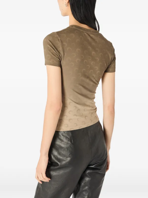 Marine Serre moon-print Baby T-shirt | Brown | FARFETCH