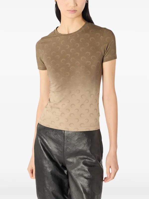Marine Serre moon-print Baby T-shirt | Brown | FARFETCH