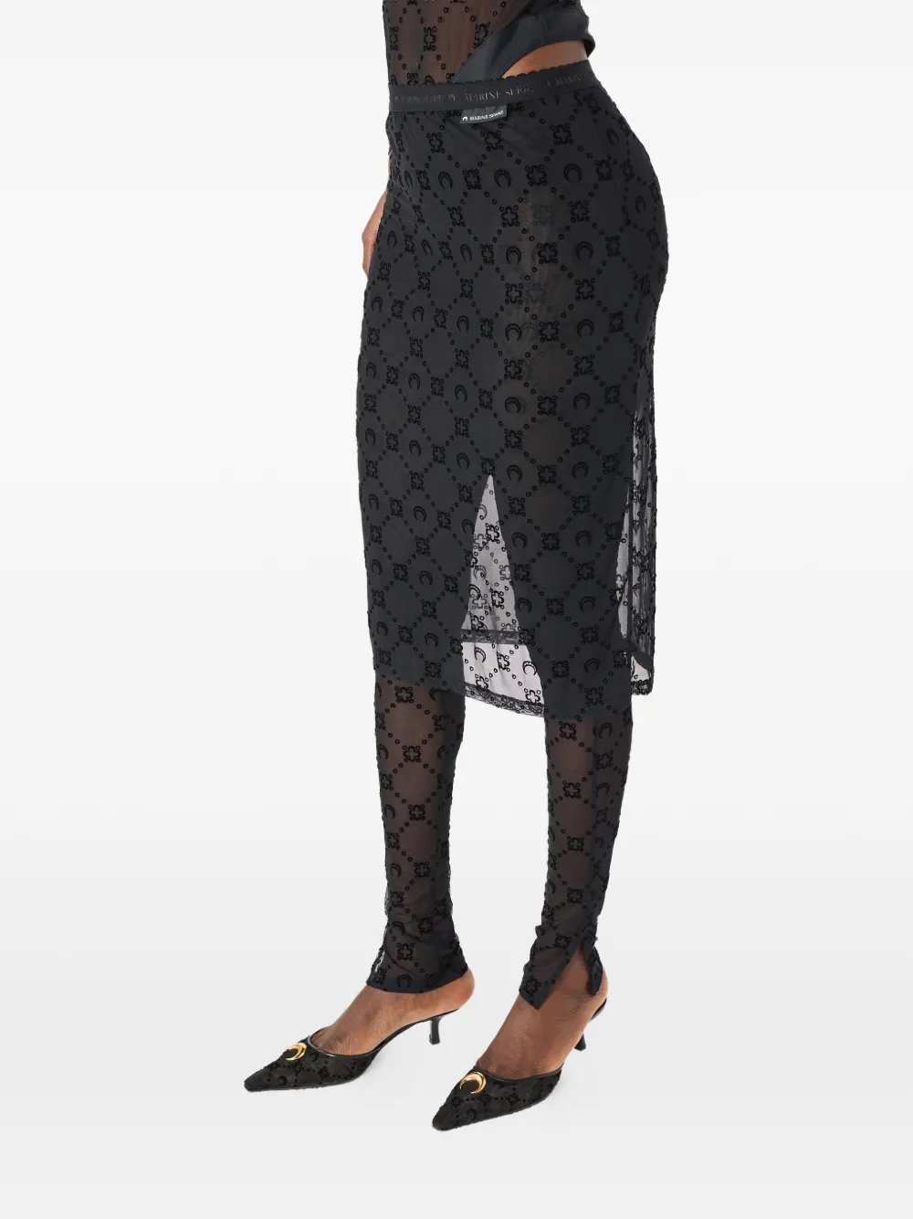 Marine Serre Moongram broek Zwart