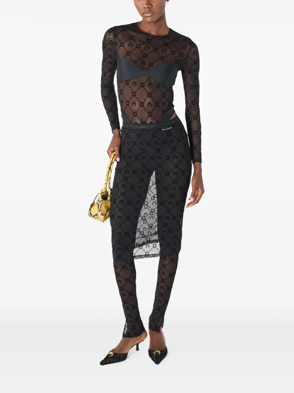 Marine Serre Moongram broek Zwart
