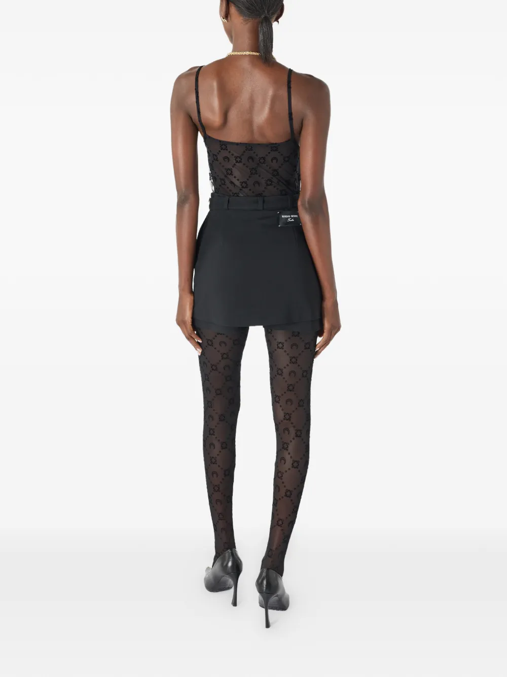Marine Serre Mini-skort met ceintuur Zwart