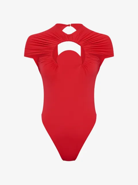 Marine Serre Moon gathered swimsuit