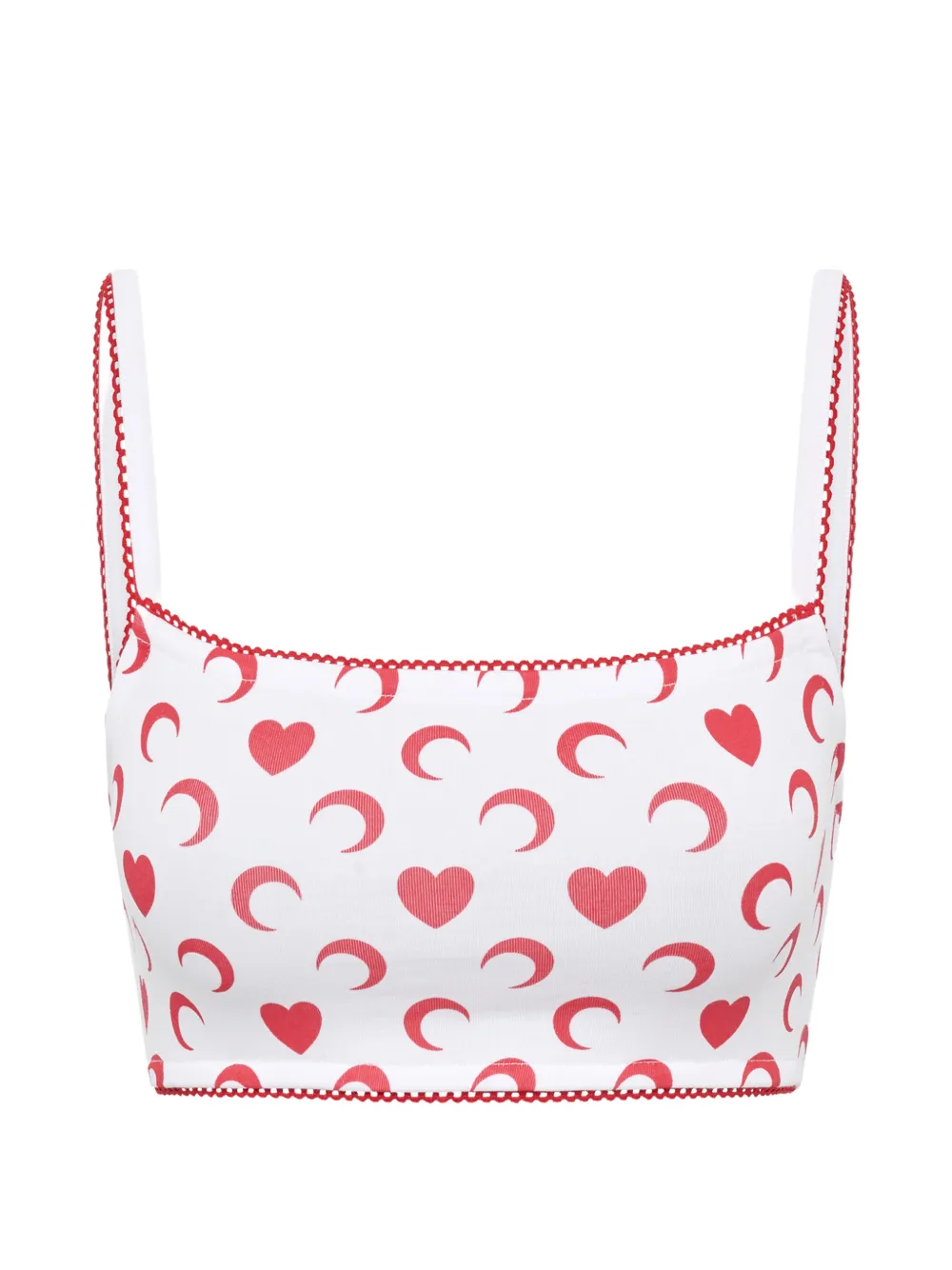 Marine Serre heart moon-print bra - Bianco