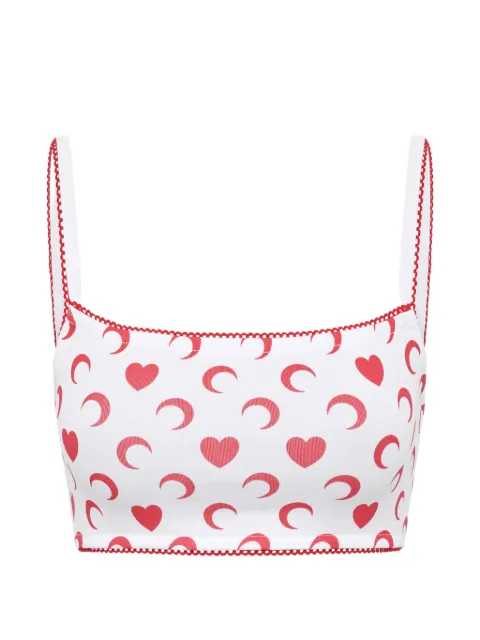 Marine Serre heart moon-print bra