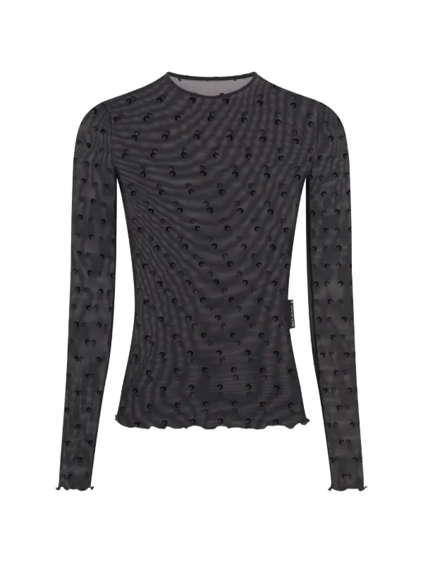 Marine Serre Plumetis Moon メッシュトップ | ブラック | FARFETCH JP