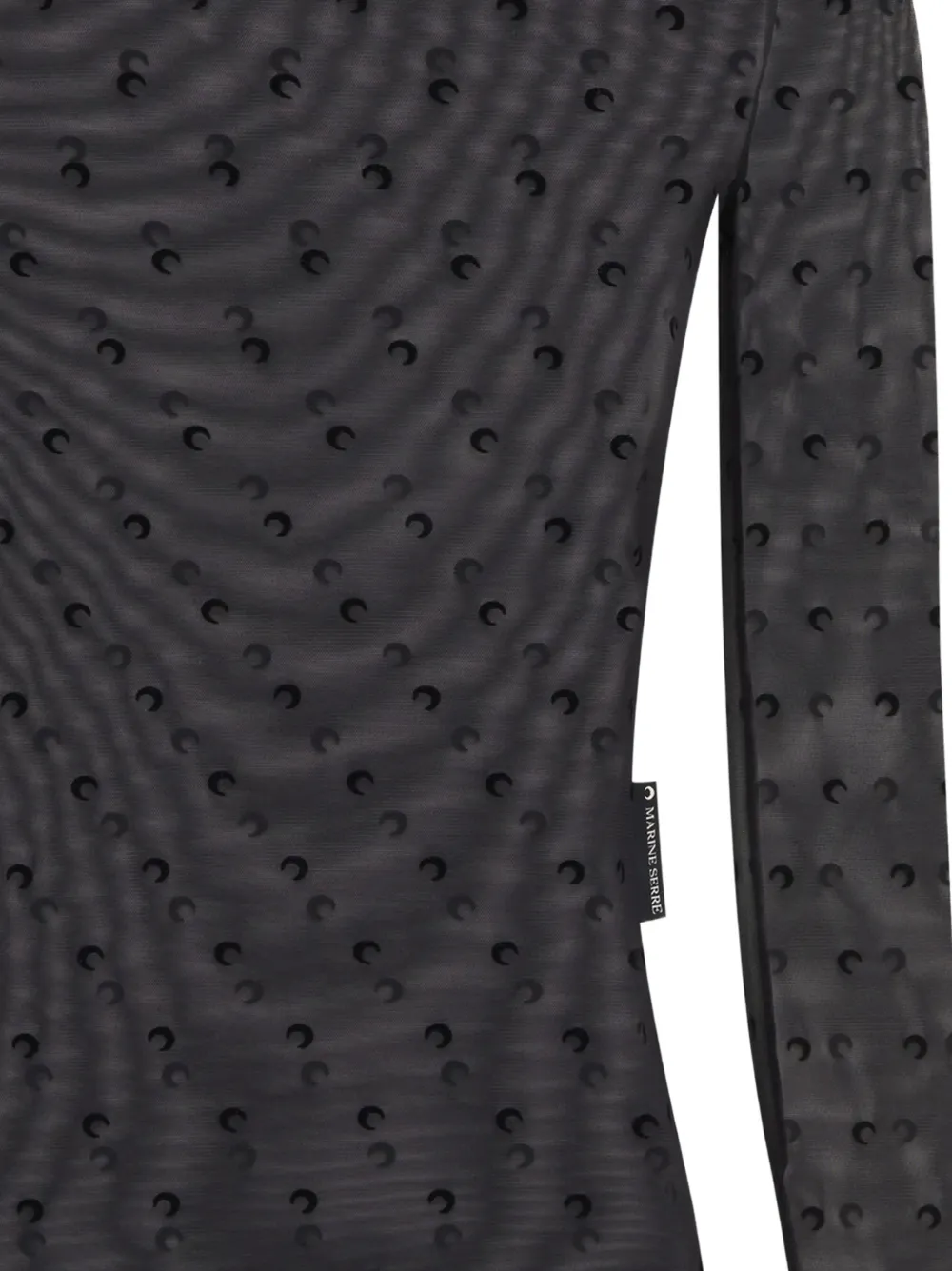 Marine Serre Plumetis Moon mesh top Zwart