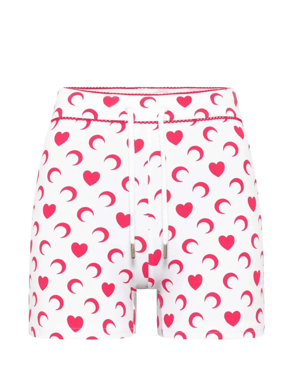 Marine Serre Moon Heart Mini Shorts In White