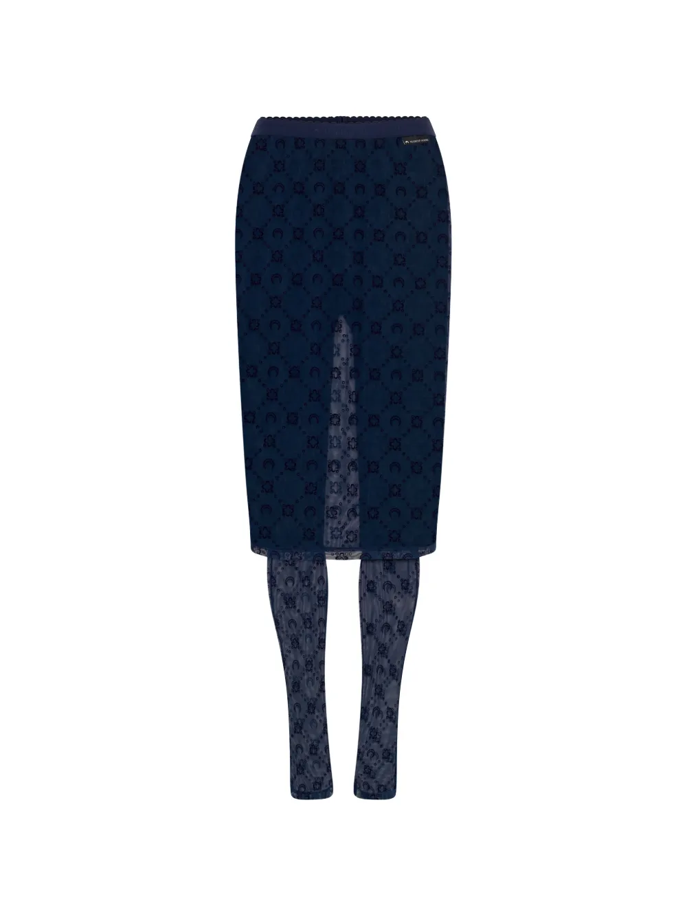 Marine Serre moonogram mesh trousers - Blu