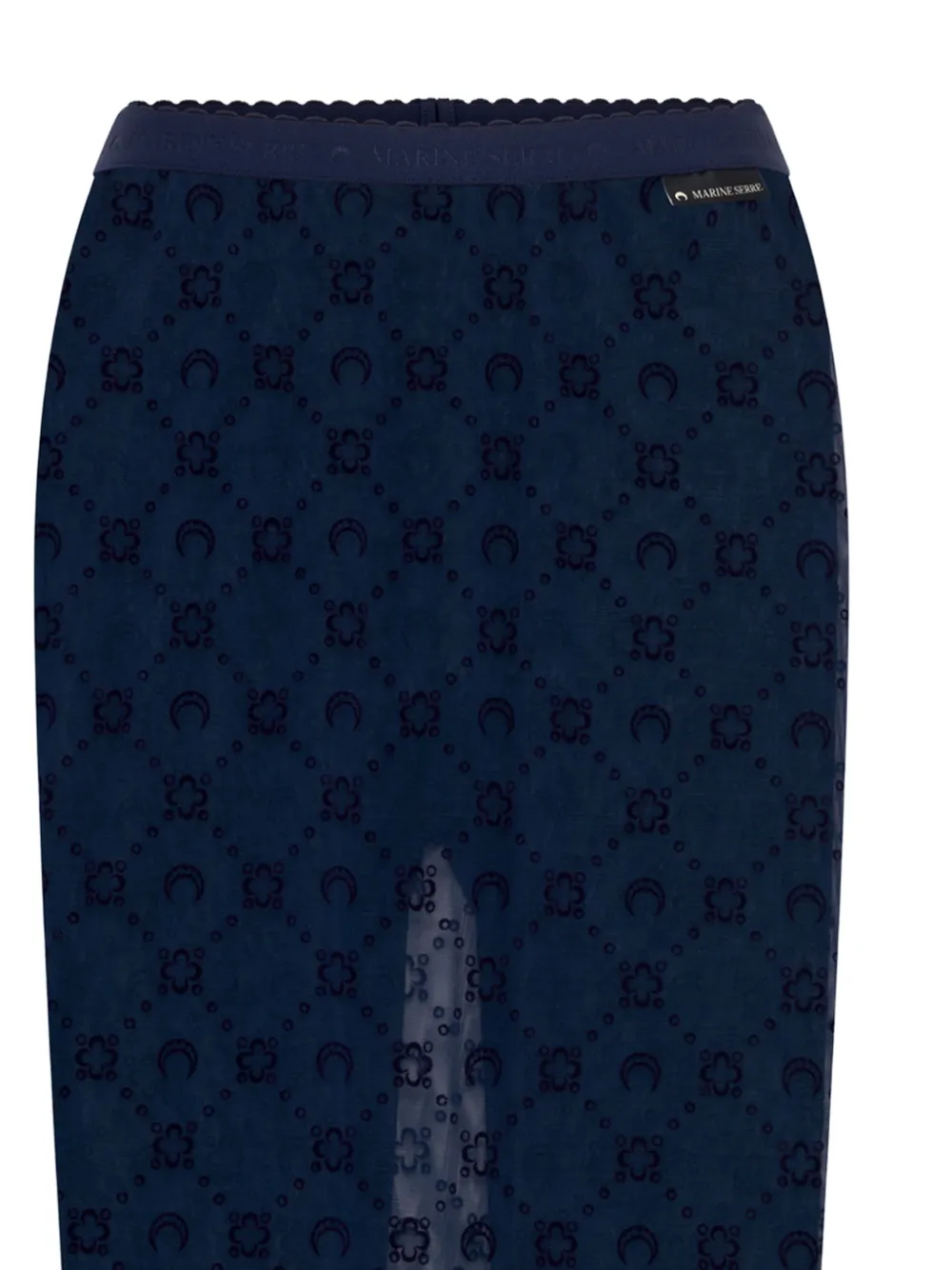 Marine Serre Mesh broek met monogram Blauw