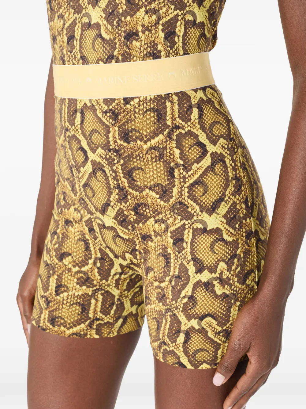 Marine Serre Jersey shorts met print Geel