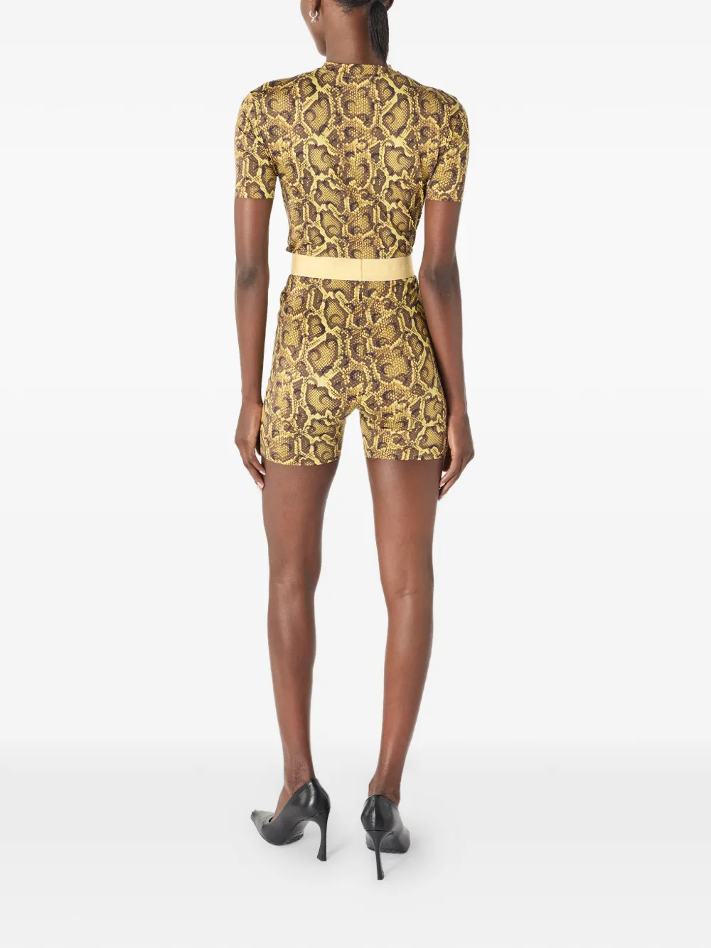 Marine Serre Jersey shorts met print Geel
