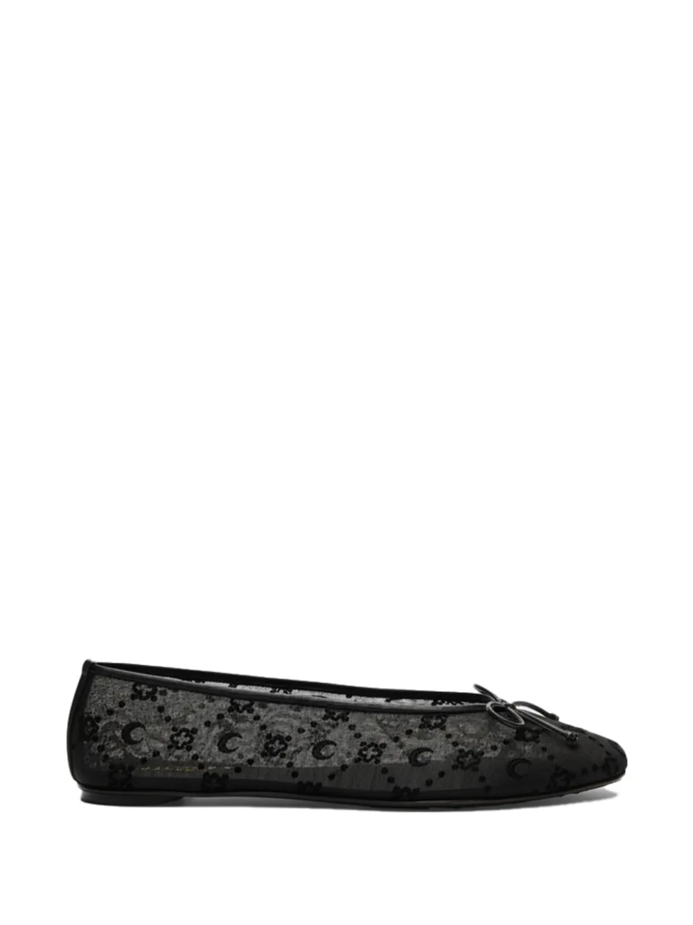 Marine Serre Ballerine con monogramma - Nero