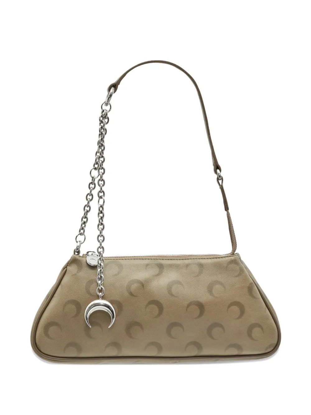 Marine Serre faded-leather moon core bag - Toni neutri