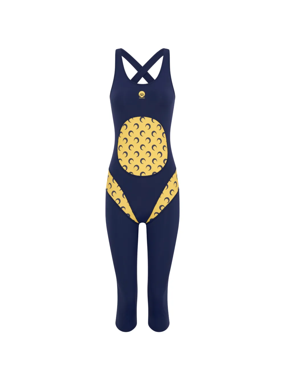 Marine Serre Athleisure inserts leotards - Blu