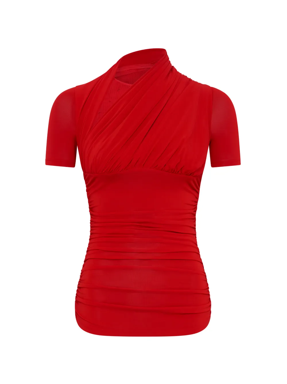 Marine Serre draped plumetis top - Rot