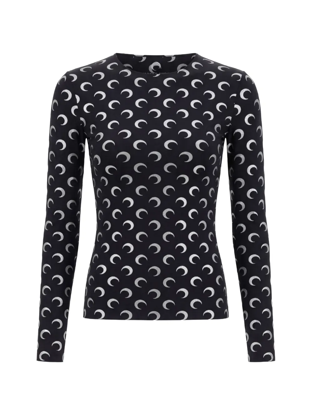 Marine Serre moon-printed long-sleeved top - Nero