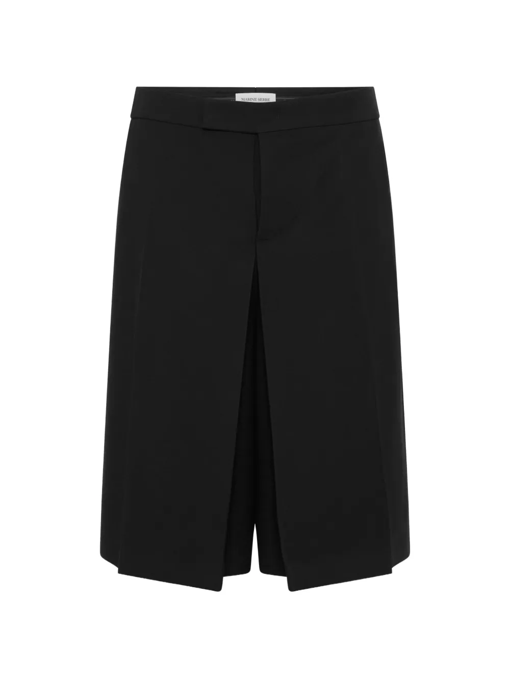 Marine Serre tailored wool serge bermuda with pleats - Nero