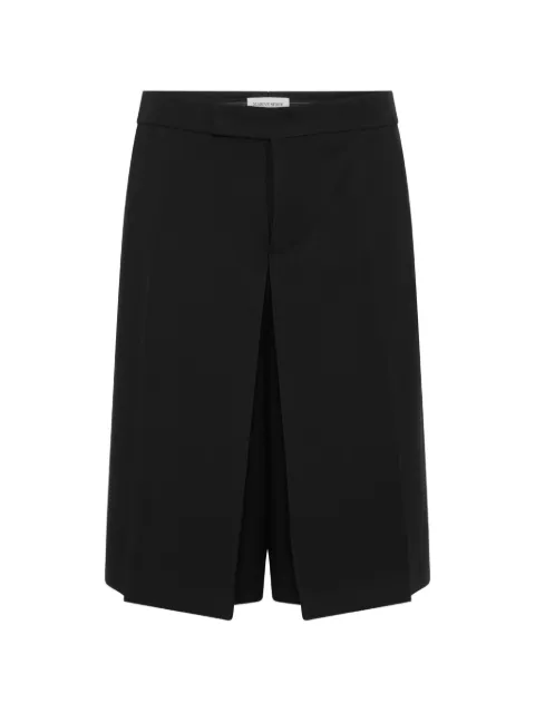 Marine Serre tailored wool serge bermuda with pleats