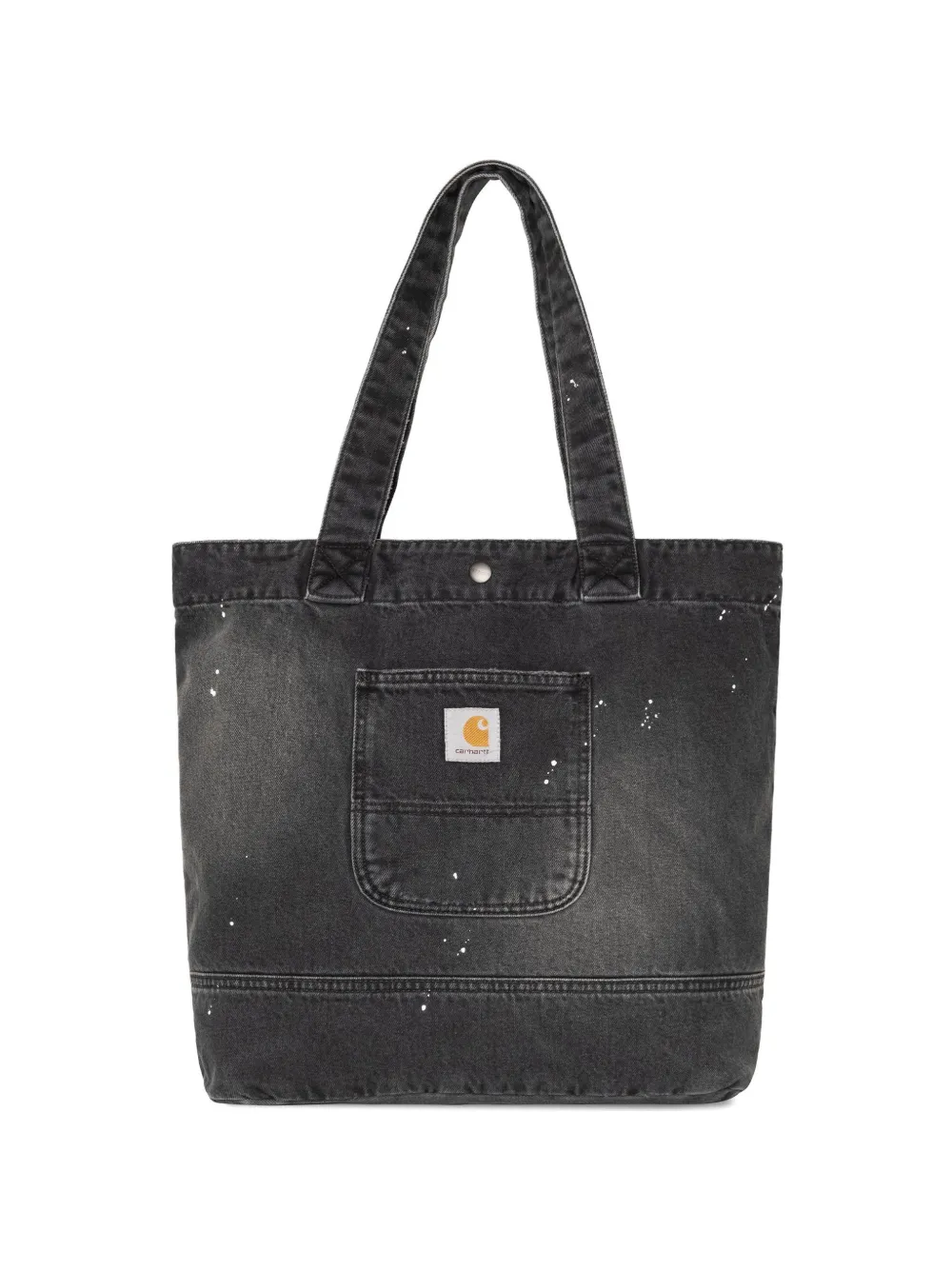 Carhartt WIP paint-splatter denim tote bag - Schwarz