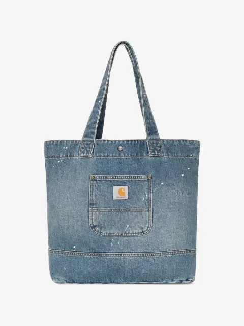 Carhartt WIP paint-splatter denim tote bag