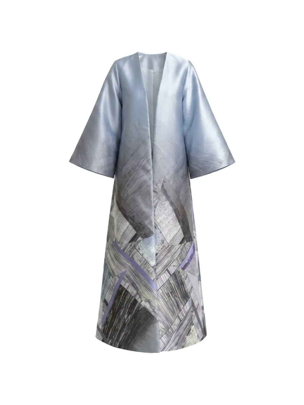 Gemy Maalouf geometric-print structured kaftan - Blue