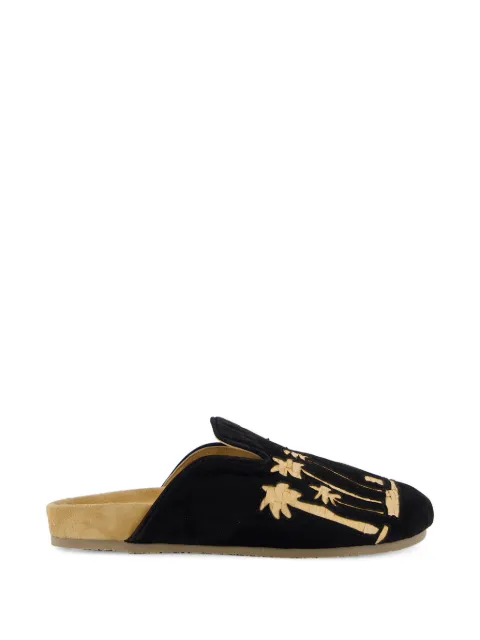 Baziszt Sid palm-tree suede slippers