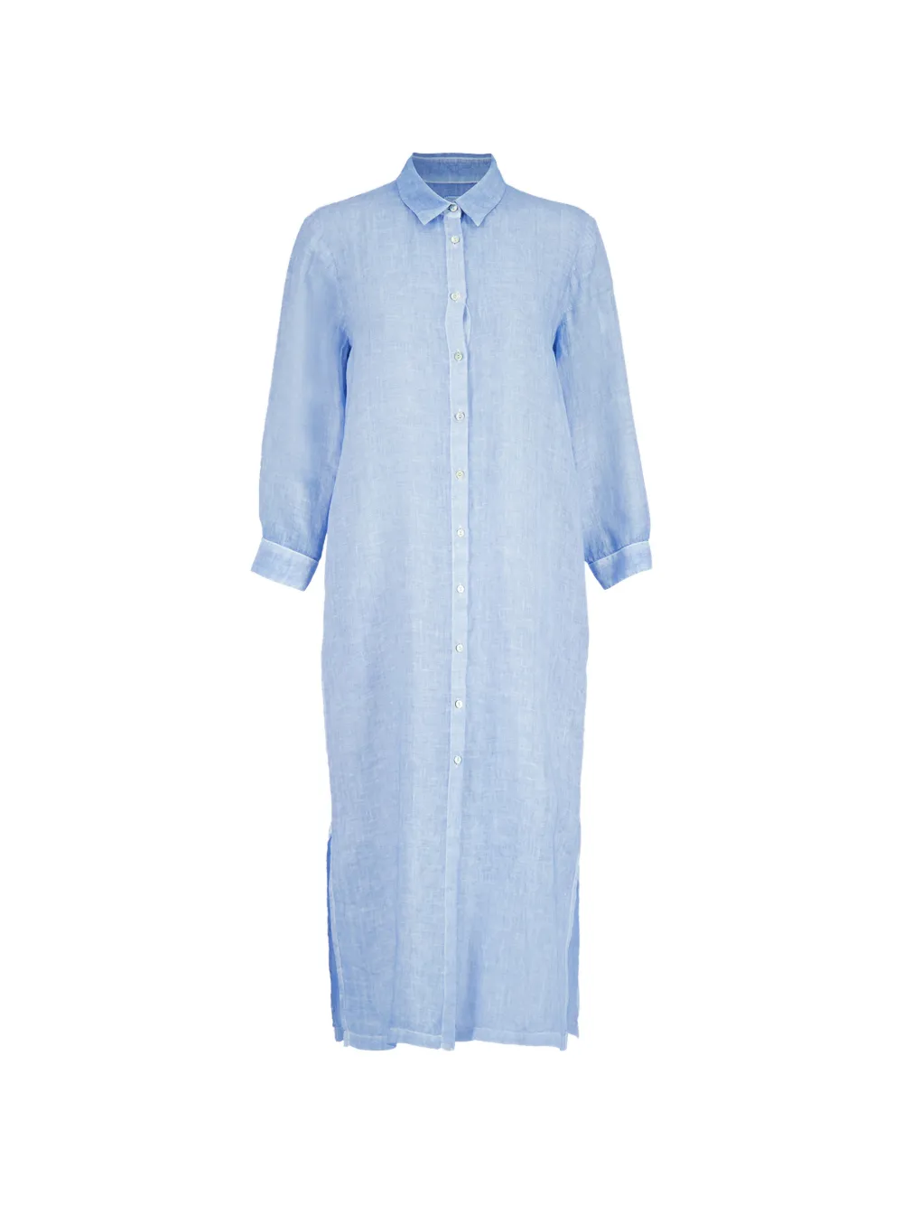 120% Lino button-up maxi dress - Blu