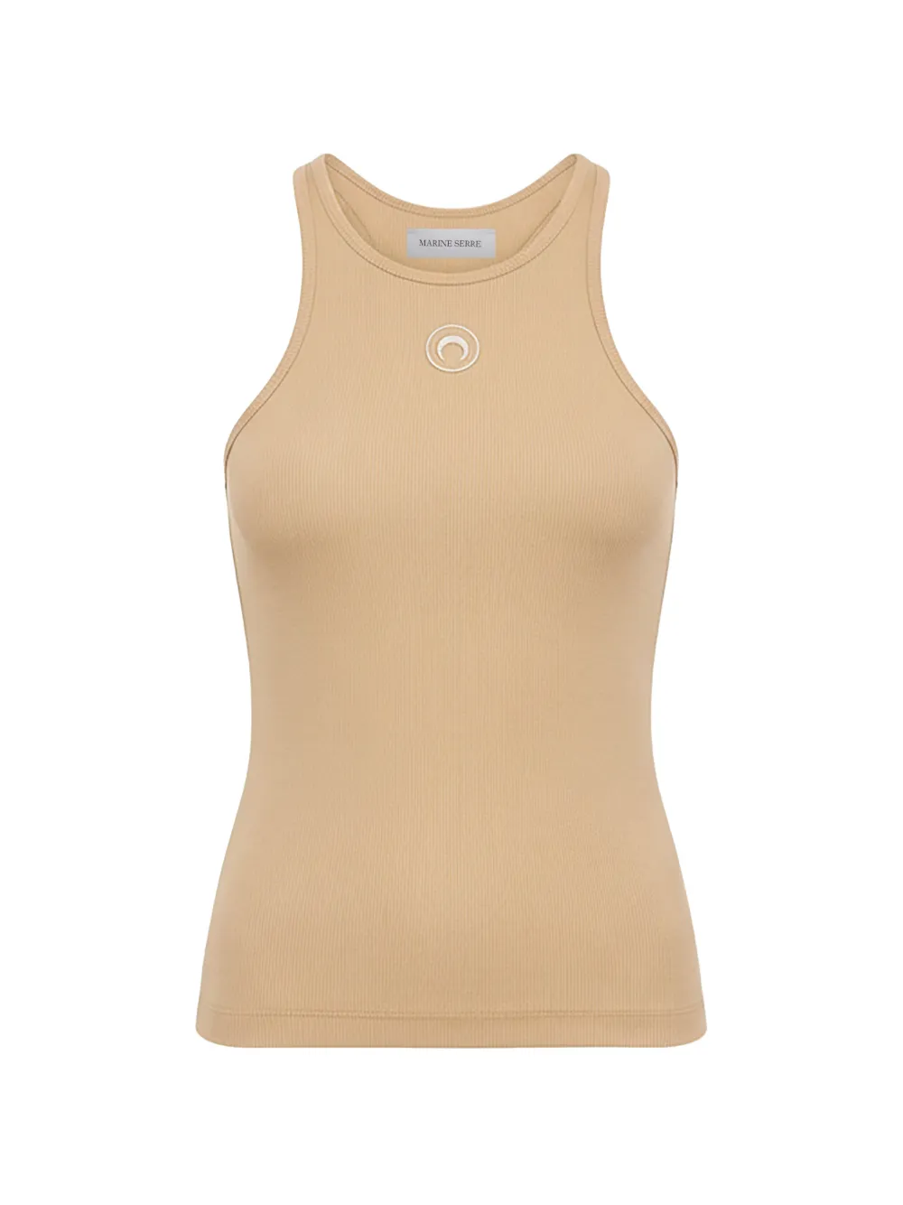 Marine Serre moon logo ribbed tank top - Nude