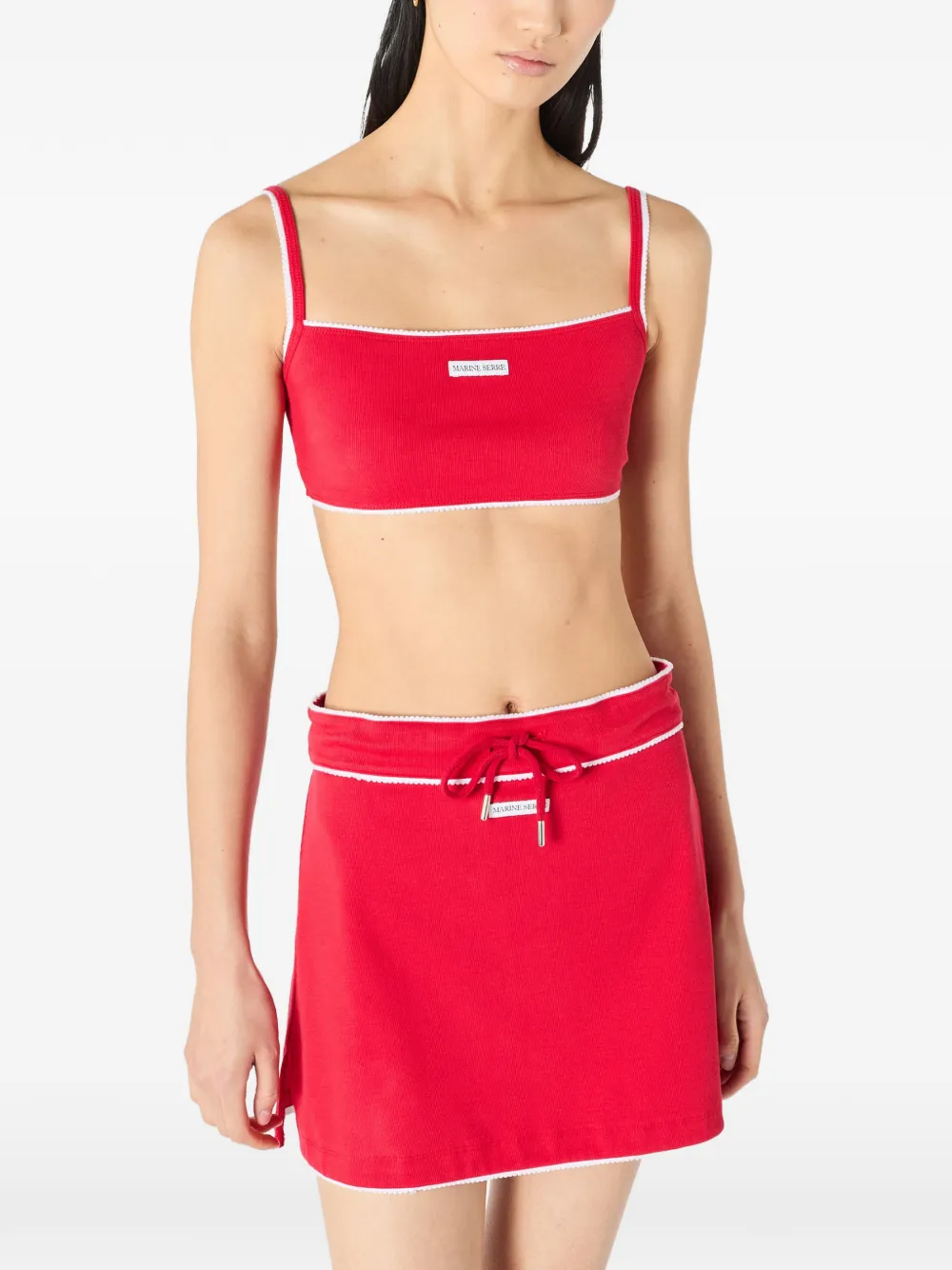 Marine Serre organic cotton skirt - Rosso