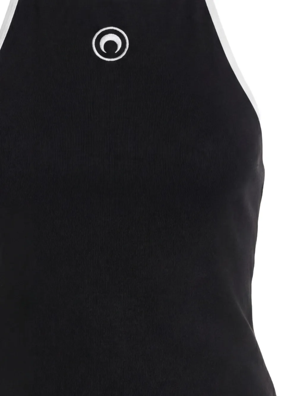 Marine Serre Top met halternek en logodetail Zwart