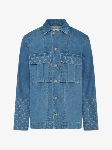 Marine Serre Jeansjacke mit Moon-Print