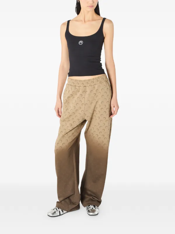 Marine Serre Crescent Moon Cropped Tank Top | Black | FARFETCH
