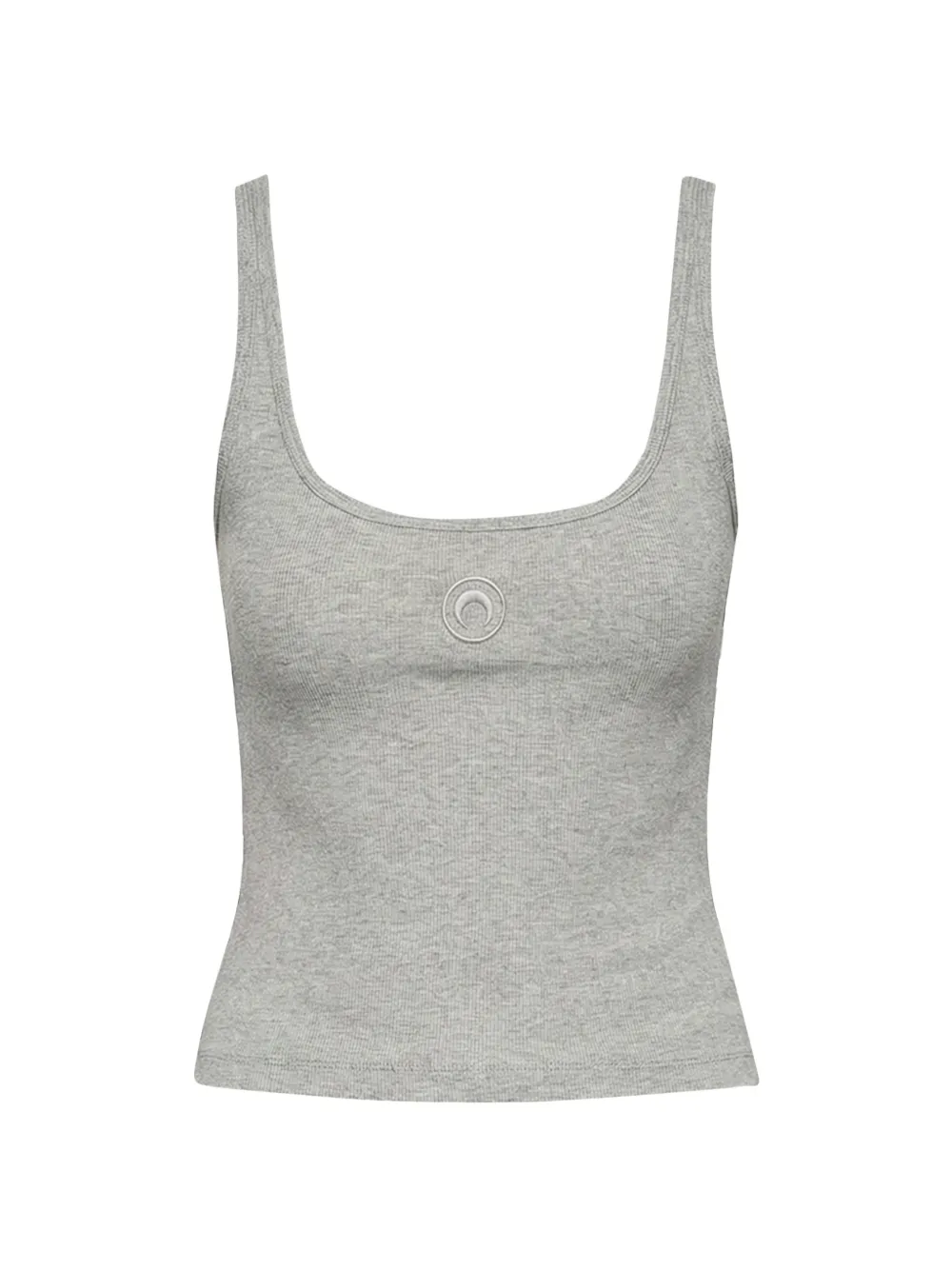 Marine Serre moon logo ribbed cropped T-shirt - Grigio