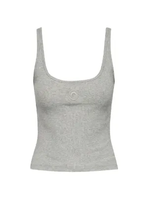 Marine Serre Logo Ribbed Tank Top | Neutrals | FARFETCH SG
