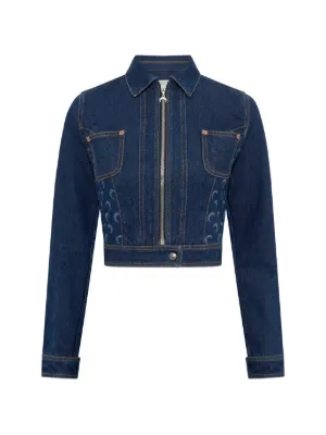 【新品・未使用】MM6 メゾンマルジェラ クロップドデニムジャケット MM6 Maison Margiela クロップド デニムジャケット | ブルー | FARFETCH JP