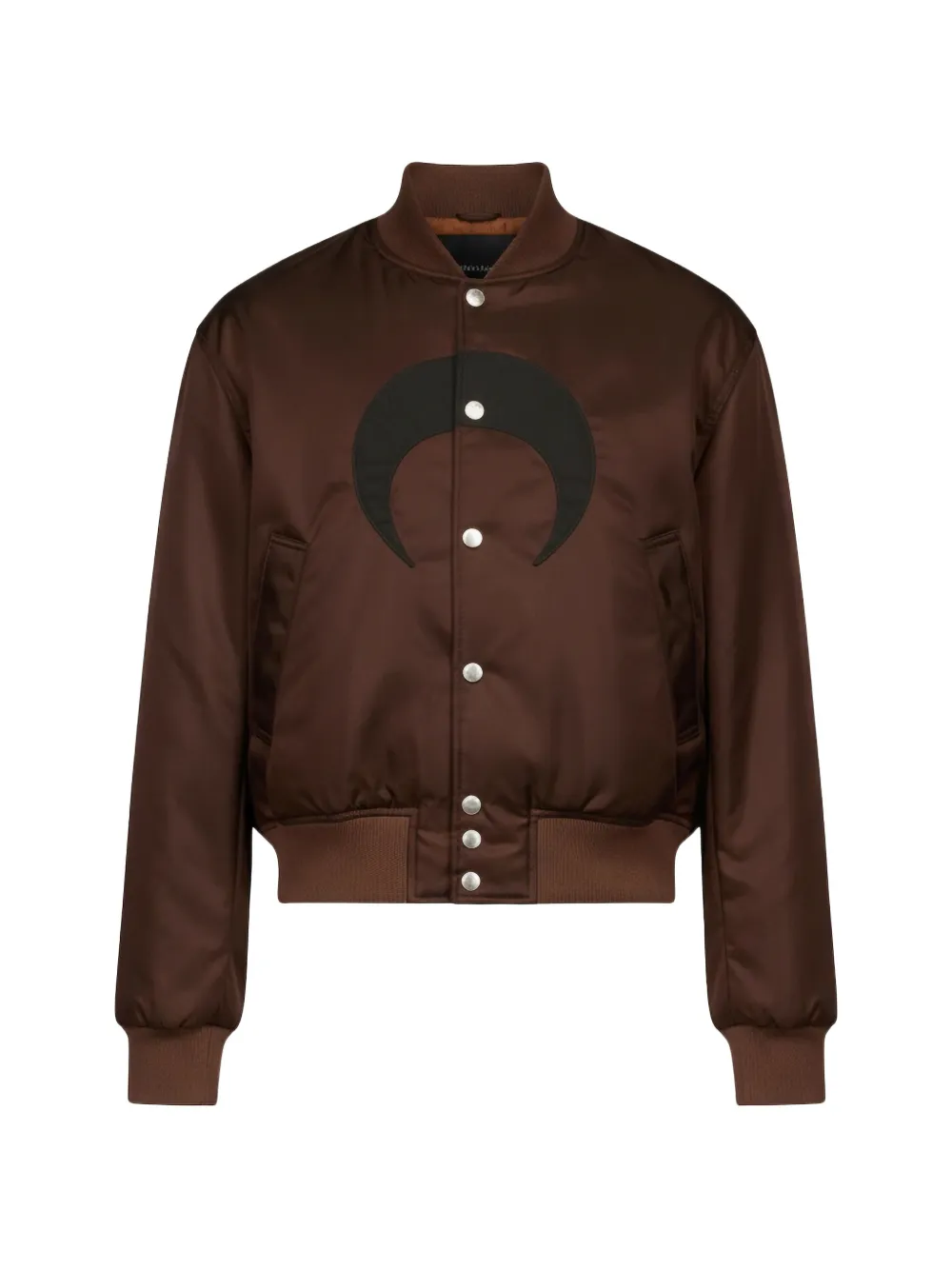 Marine Serre moon-print buttoned bomber jacket - Marrone