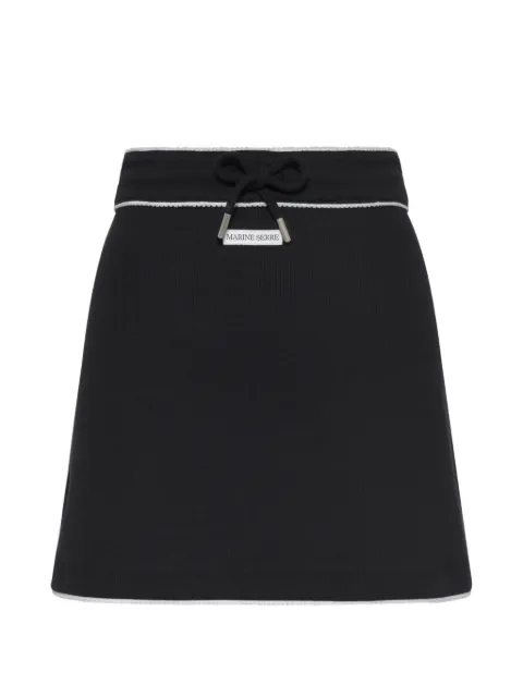 Marine Serre ribbed drawstring waist mini skirt