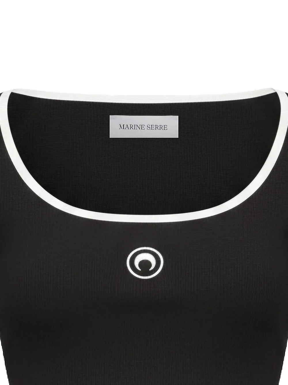 Marine Serre Jersey top met geborduurd logo Zwart