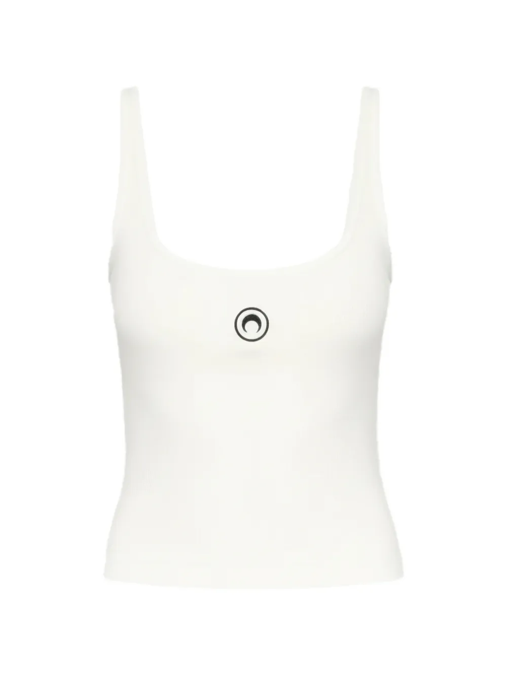 Marine Serre Moon-logo ribbed tank top - Bianco