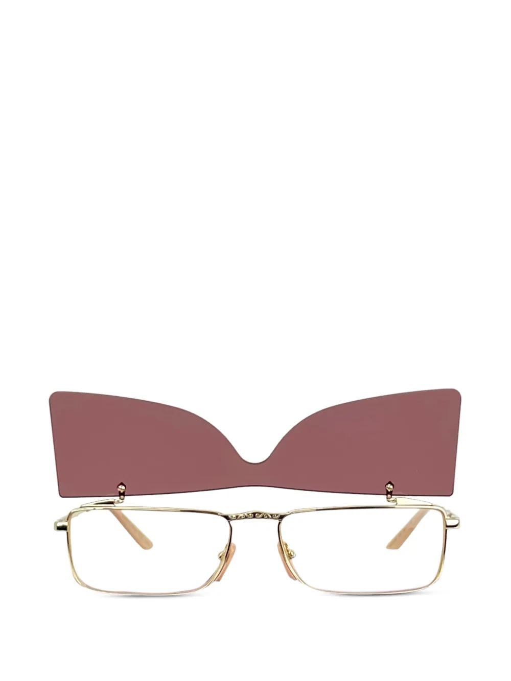 Gucci Pre-Owned Flip-Up rectangle sunglasses - Oro