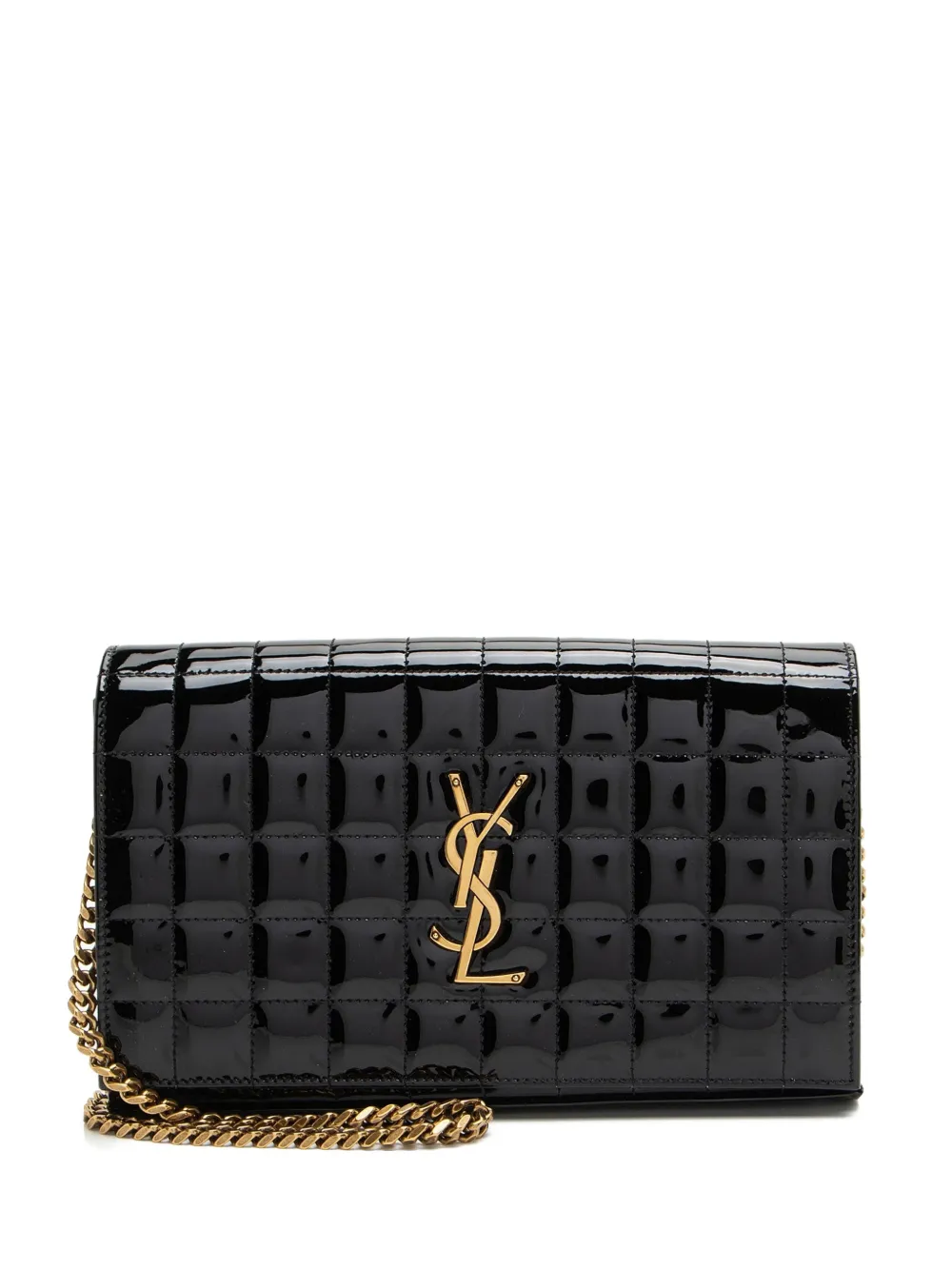 Pre-owned Saint Laurent Cassandre Monogram Cross Body Bag In Black