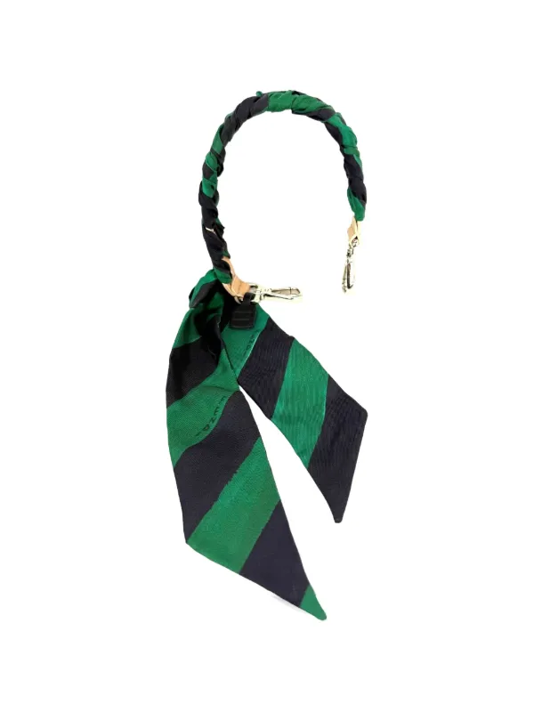Fendi Pre-owned Silk Stripe Bag Strap in Green
