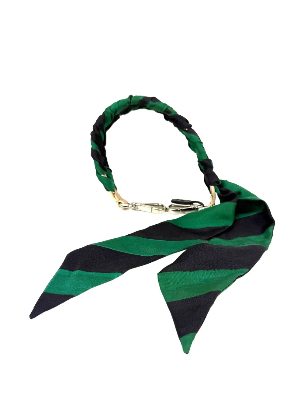  Fendi Pre-owned Silk Stripe Bag Strap - Green 