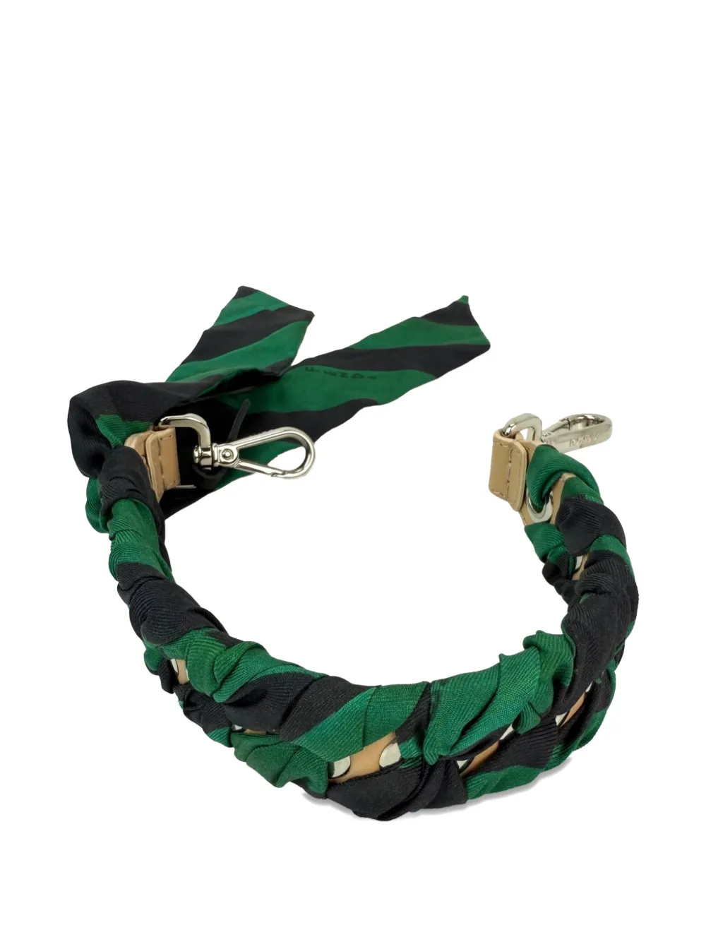  Fendi Pre-owned Silk Stripe Bag Strap - Green 